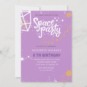 Space Party   Geboorte Uitnodiging