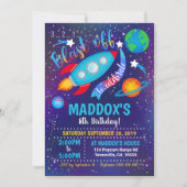 Space Party uitnodigingsjongen Kaart (Voorkant)
