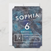 Space Party Waterverf Gepersonaliseerde Kinderen V Kaart (Voorkant)