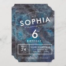 Space Party Waterverf Gepersonaliseerde Kinderen V