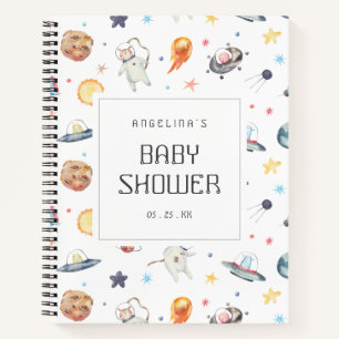 Space Pattern Baby shower Geschenklijst Notitieboe Notitieboek