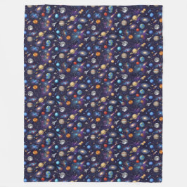 Space Pattern  Fleece Deken