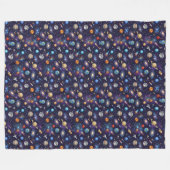 Space Pattern  Fleece Deken (Voorkant (Horizontaal))