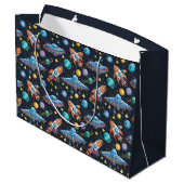Space Pattern Gift Bag Groot Cadeauzakje (Achterkant Gekanteld)