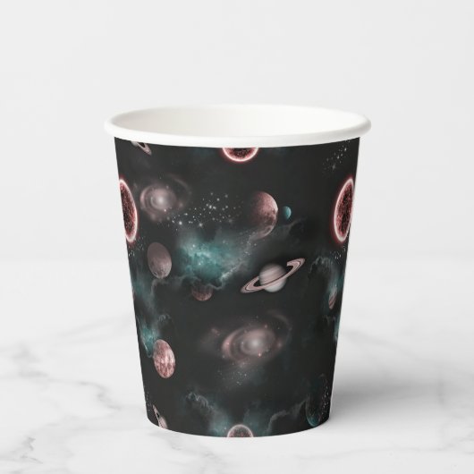 Space Pattern Papieren Bekers (Achterkant)