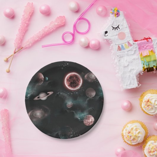 Space Pattern Papieren Bordje (Feest)