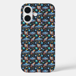 Space Pattern Telefoonhoes iPhone 16 Hoesje