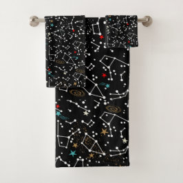 Space Pattern Towel Bad Handdoek