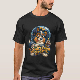 Space Paws Rapportage Astronaut Hond T-shirt