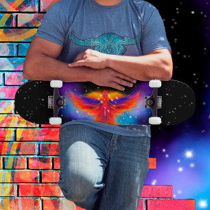 Space Phoenix Nebula Black Starlight Sky Persoonlijk Skateboard