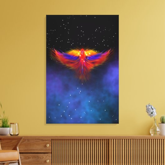 Space Phoenix Nebula Canvas Afdruk (Insitu (Woonkamer))