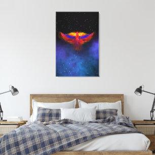 Space Phoenix Nebula Canvas Afdruk