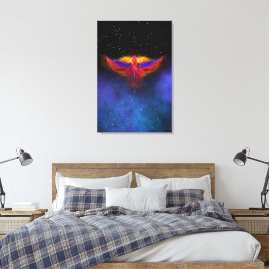 Space Phoenix Nebula Canvas Afdruk (Insitu (Slaapkamer))