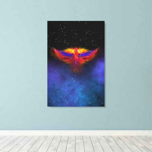 Space Phoenix Nebula Canvas Afdruk (Insitu (Houten vloer))