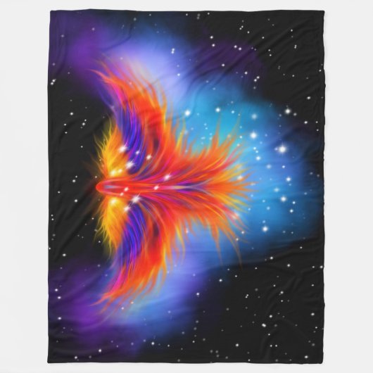 Space Phoenix Nebula Fleece Deken (Voorkant)