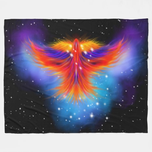 Space Phoenix Nebula Fleece Deken (Voorkant (Horizontaal))