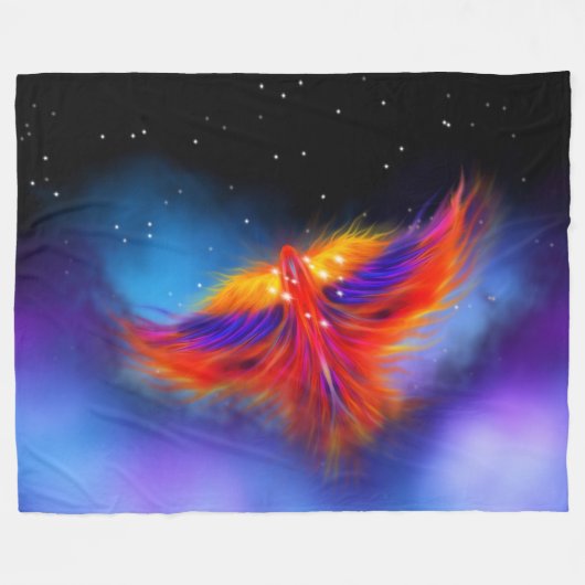 Space Phoenix Nebula Fleece Deken (Voorkant (Horizontaal))