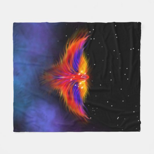Space Phoenix Nebula Fleece Deken (Voorkant (Horizontaal))
