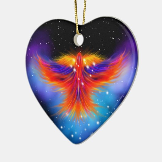 Space Phoenix Nebula Keramisch Ornament (Links)