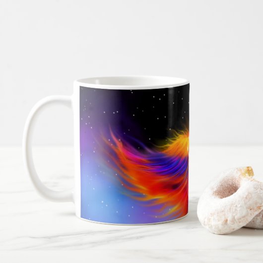 Space Phoenix Nebula Koffiemok (Met donut)