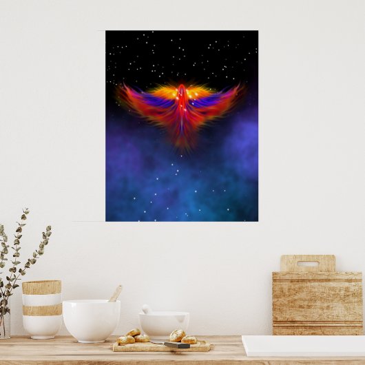 Space Phoenix Nebula Poster (Keuken)
