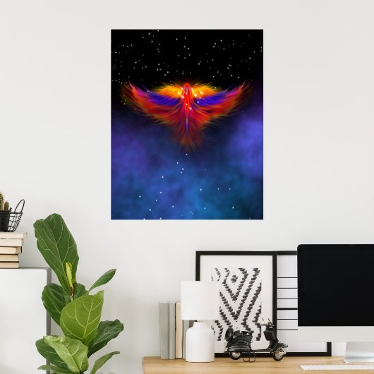 Space Phoenix Nebula Poster (Thuiskantoor)