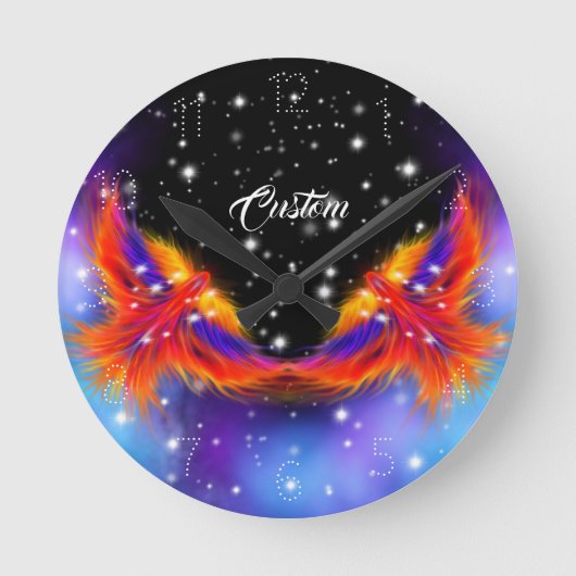 Space Phoenix Nebula Ronde Klok (Voorkant)