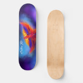 Space Phoenix Rising Paars Nebula Persoonlijk Skateboard (Voorkant)