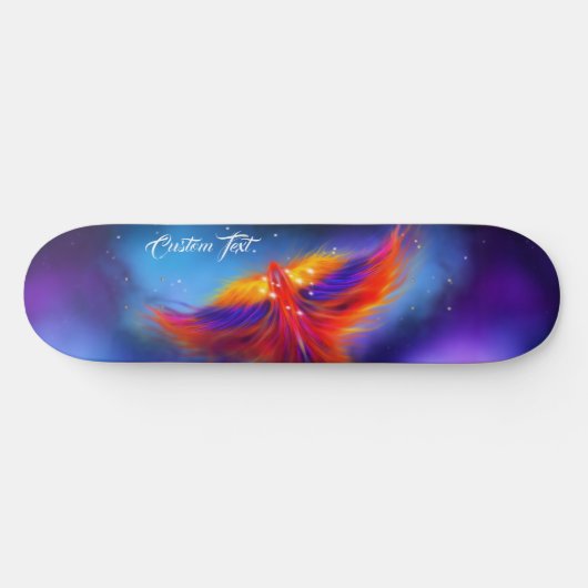 Space Phoenix Rising Paars Nebula Persoonlijk Skateboard (Horizontaal)