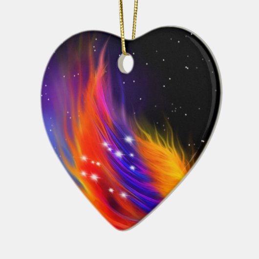 Space Phoenix Wing Keramisch Ornament (Links)