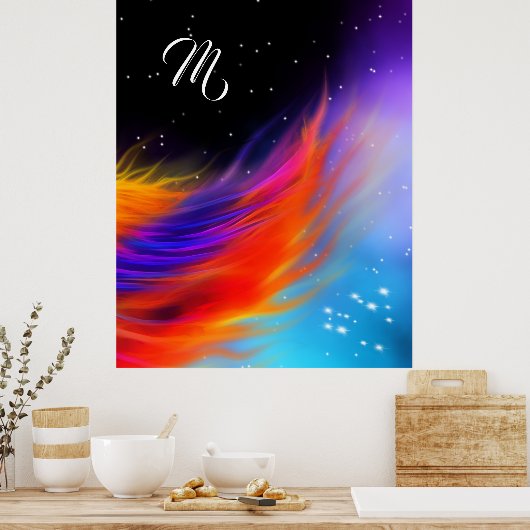 Space Phoenix Wing Monogram Poster (Keuken)