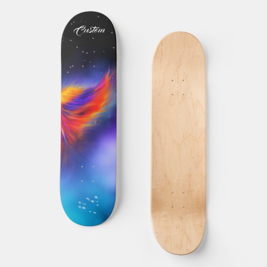 Space Phoenix Wing Nebula Persoonlijk Skateboard (Voorkant)