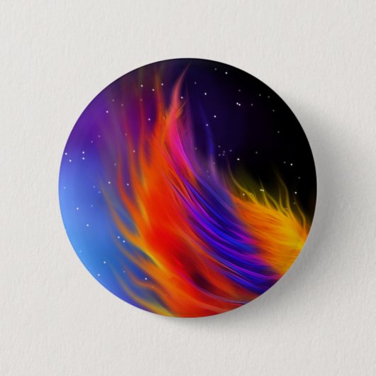 Space Phoenix Wings Ronde Button 5,7 Cm (Voorkant)