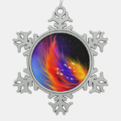 Space Phoenix Wings Tin Sneeuwvlok Ornament (Voorkant)