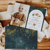 Space Photo Birthday Invitation | Eerste reis Kaart