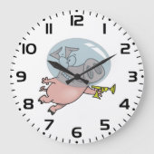 Space Pig with Ray Gun Funny Astronaut Grote Klok (Voorkant)