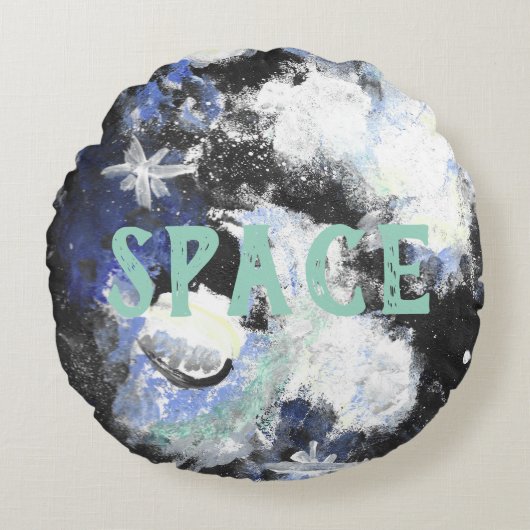 Space pillow rond kussen (Voorkant)