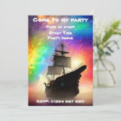 Space Pirate Party-uitnodiging Kaart (Staand voorkant)