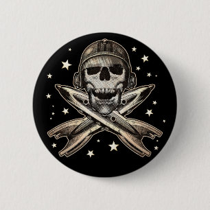 Space Pirate Round Button