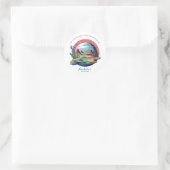 Space Planet Birthday Party Classic Round Sticker (Tas)