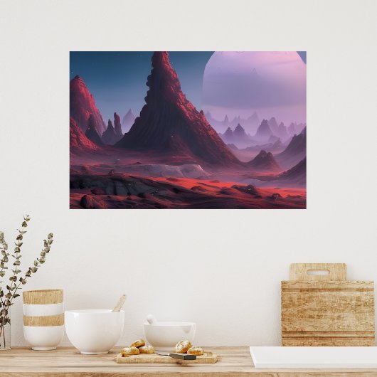 Space Planet Landscape Digital Art Poster #019 (Keuken)