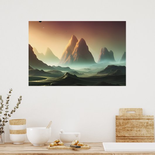 Space Planet Landscape Digital Art Poster #026 (Keuken)