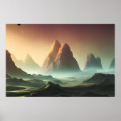 Space Planet Landscape Digital Art Poster #026 (Voorkant)