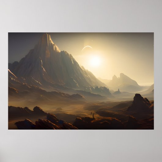 Space Planet Landscape Digital Art Poster #030 (Voorkant)