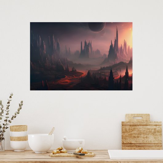 Space Planet Landscape Digital Art Poster #034 (Keuken)