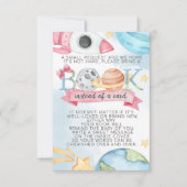 Space Planet Pink Girl Book Request Kaart for Baby (Voorkant)