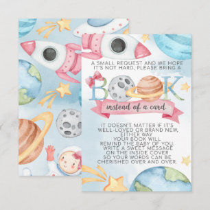Space Planet Pink Girl Book Request Kaart for Baby