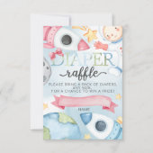 Space Planet Pink Girl Diaper Raffle Kaart invoege (Voorkant)