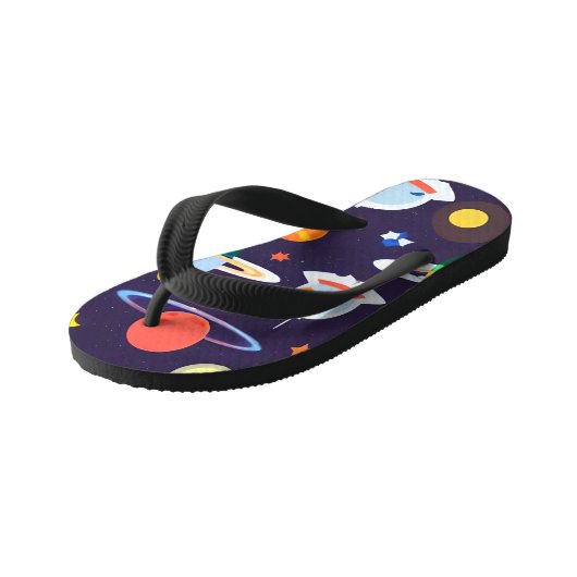 Space Planet Sterrenstelsel Kinder Teenslippers (Schuin)