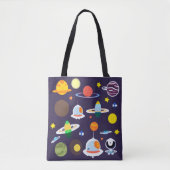 Space Planet Sterrenstelsel Tote Bag (Voorkant)